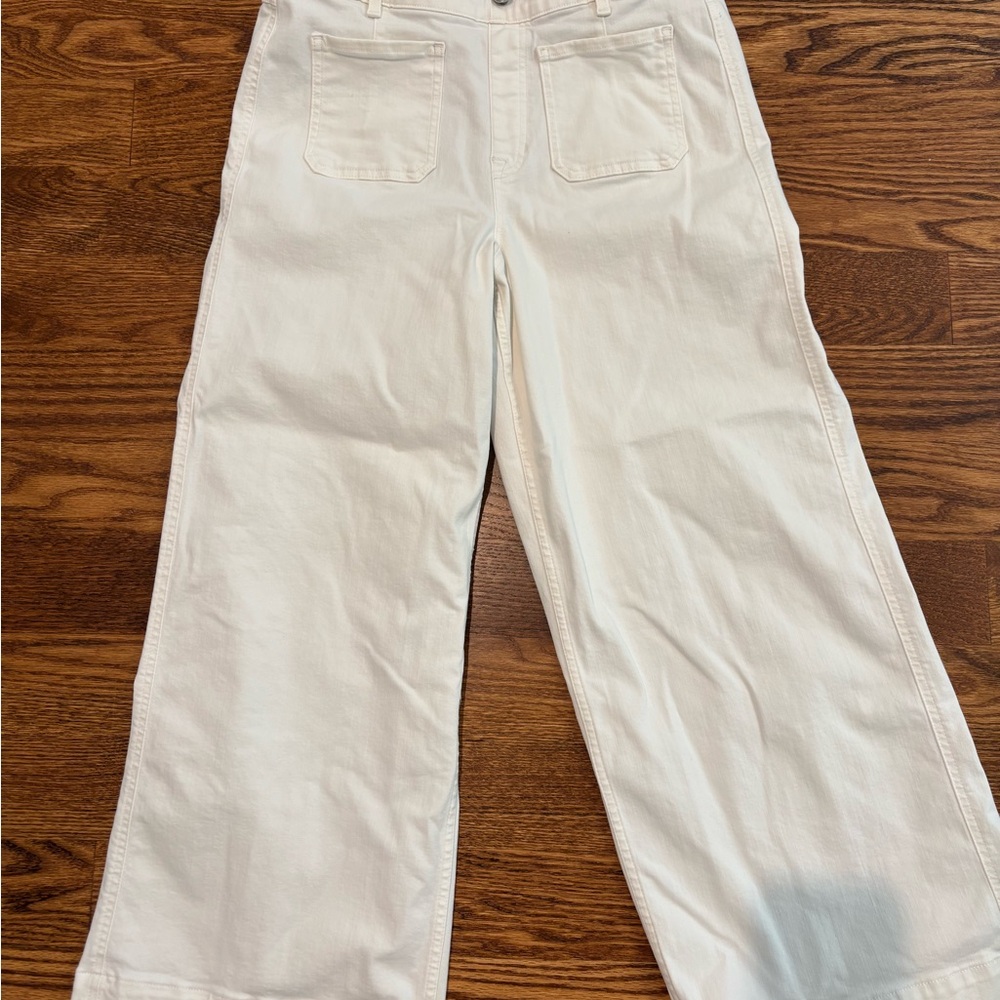 SPANX White Flare Wide Leg Jeans: size large - Picture 10 of 10